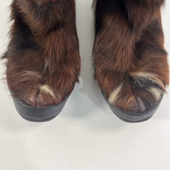 60's 70's GOAT FUR APRES SKI BOOTS Jean-Claude Killy By Wolverine Made In France - Picture 4 of 16